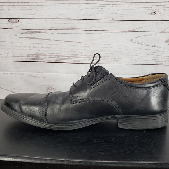 Clarks Collection Men's Black Leather Soft Cushion Oxford Shoes Size 11 - Picture 9 of 12